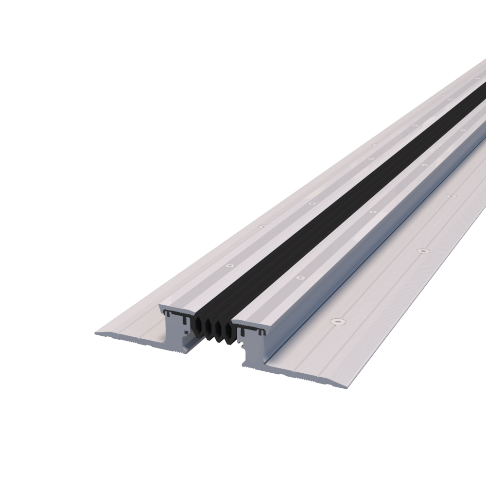 Expansion joint with aluminium or stainless steel covers for cars