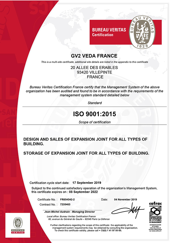 ISO 9001 : 2015 certification