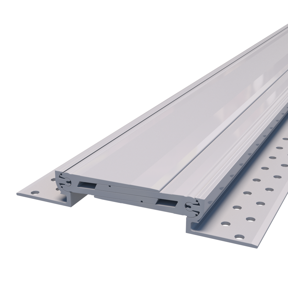 Recessed aluminum expansion joint for floors